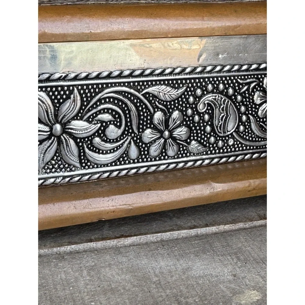 VTG Diwali Tin Metal/Copper Decorative Trinket Box, Dry Fruit Box,‎ Jewelry box